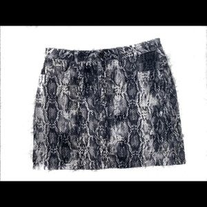 Zara snakeskin denim skirt